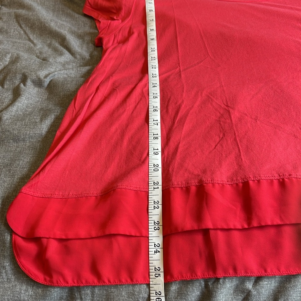 Ann Taylor fancy cap sleeve tee, size xl, chiffon accent on the bottom, A-line - Picture 7 of 8